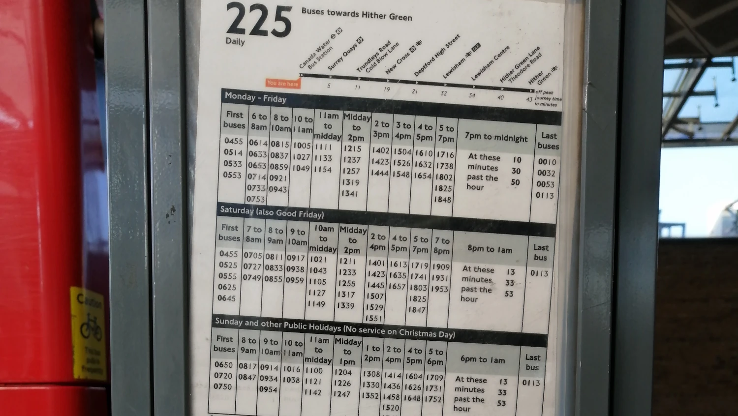 jízdní řád autobusu